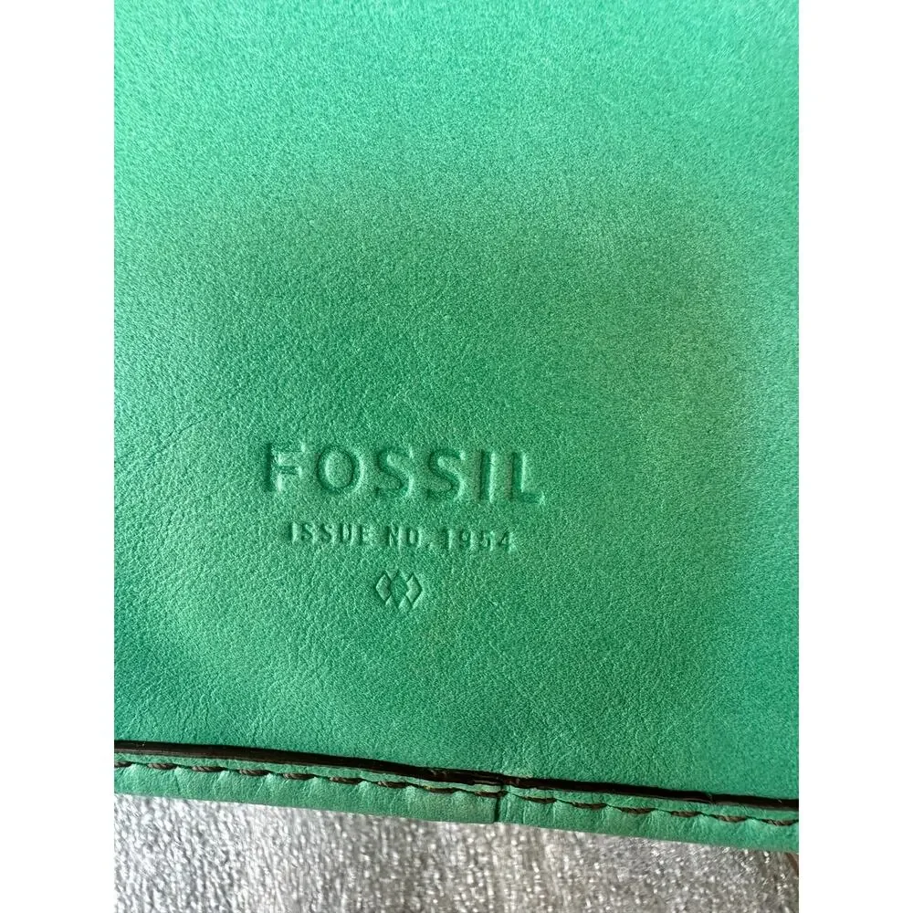 Fossil Turquoise / Mint Green Leather Crossbody Bag